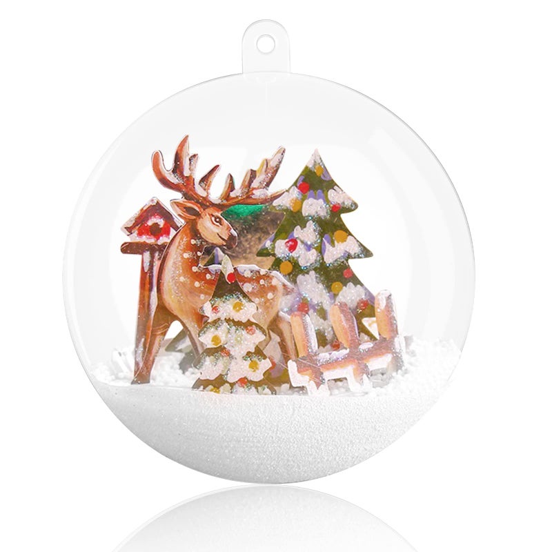 AGM 20Pcs 1.97'' Clear Plastic Fillable Ornaments Ball, AGM DIY Plastic Christmas Tree Hanging Ornaments Ball, 50MM Decoration Crafts for New Years Present, Holiday, Wedding, Party Home Decor - Image 1